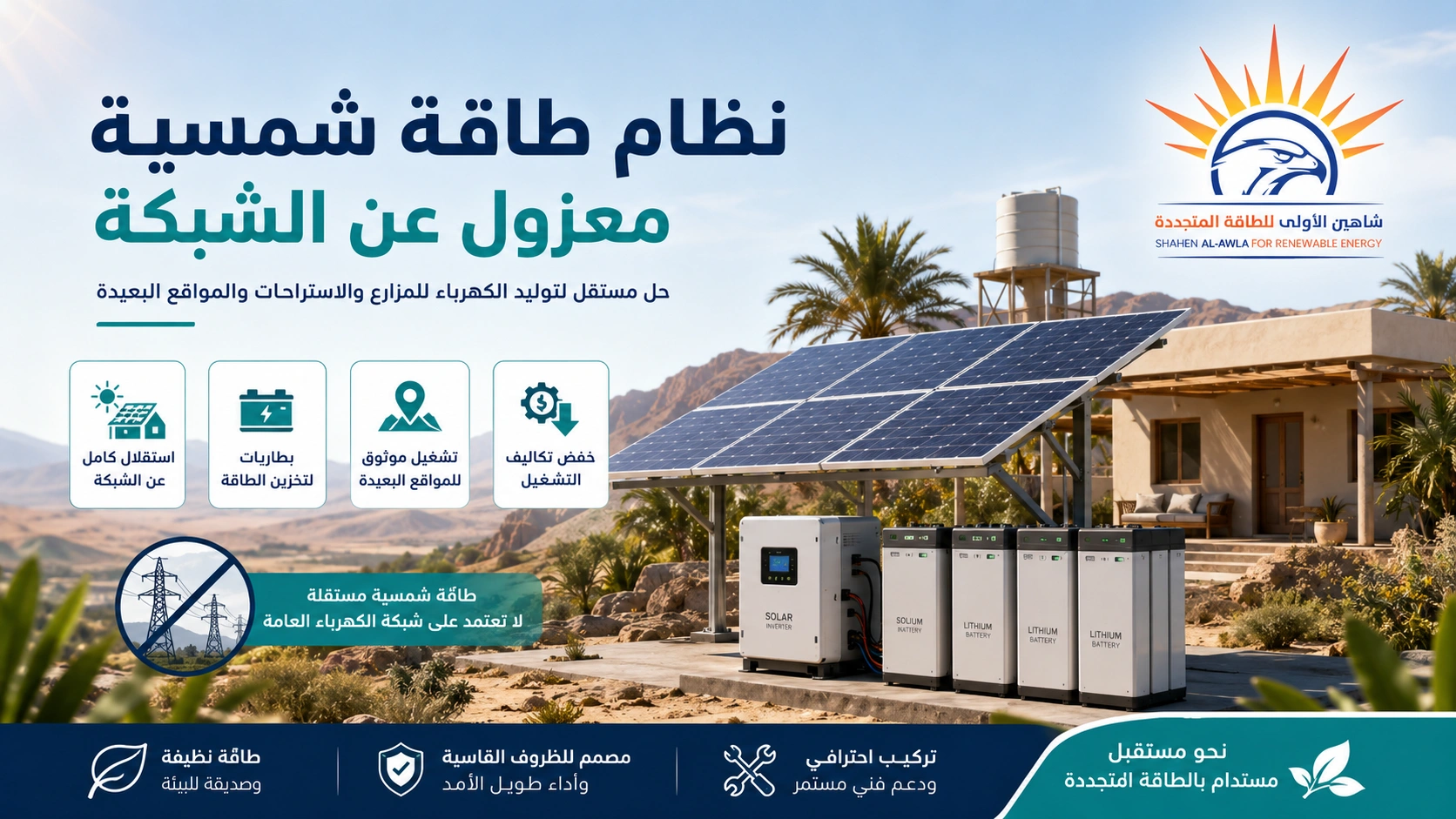 نظام طاقة شمسية معزول عن الشبكة